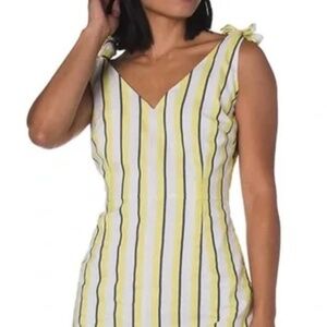 NWT Cupcakes & Cashmere Size 6 Marguerite Stripe Sheath Dress with Shoulder Ties
